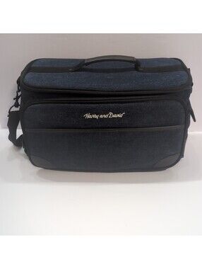 Harry & David Denim Insulated Picnic Cooler w/ Picnic Kit Zipper Long w/ Strap